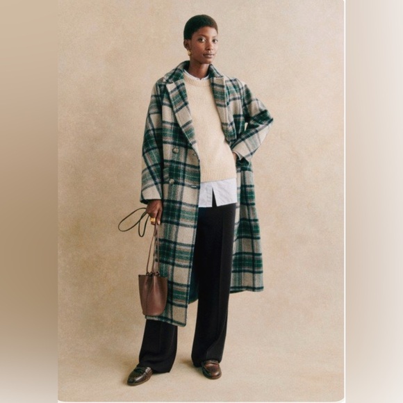 Sezane Jackets & Blazers - Like New Sezane Viktor Coat in Green Check Print Size 40/8